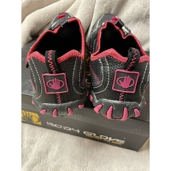 Body Glove Hybrid MTX‎ Black Pink Faux Leather Elastic Lace Women Sneakers Sz 10 - Picture 3 of 5